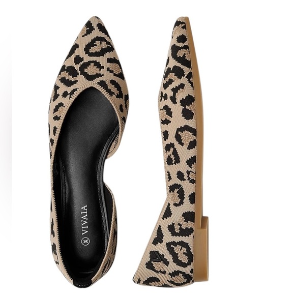 NEW VIVAIA Pointed-Toe Flats (Melia) in Dark Leopard Print Size 40 - Picture 1 of 7